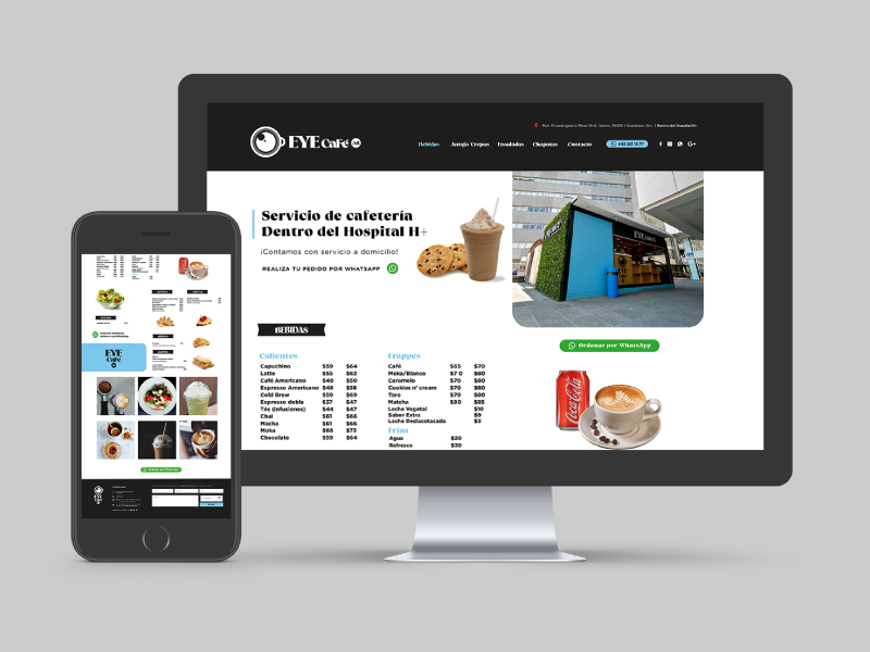 diseno web landing page eyecafe.com.mx